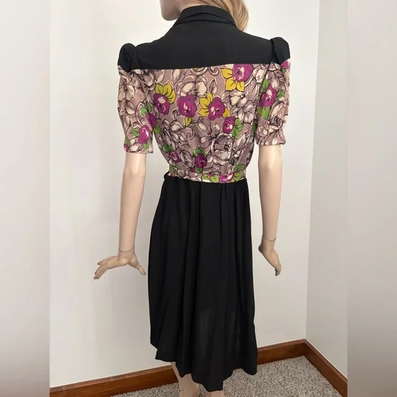 Romantic Classic 1940s Vintage Sexy VOLUP Large Cocktail Dress - Picture 3 of 13